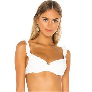 Tularosa Fabiana Bikini Swim Top Ivory White
